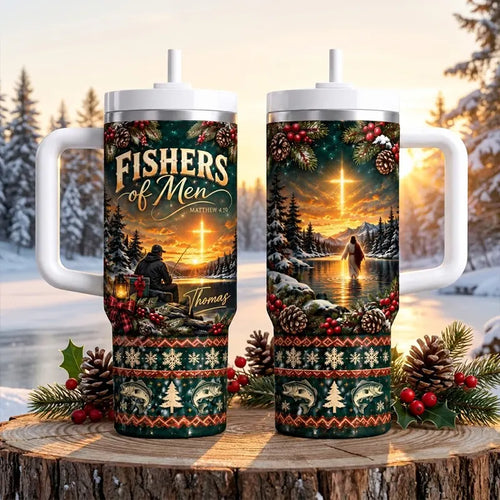 Fishers of Men Matthew 4:19 Christian Fishing Christmas 40oz Tumbler