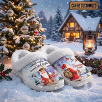 Personalized Silent Night Sweet Bird Flight Christmas Fur Slippers
