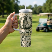 One More Round Won't Hurt Personalized 40oz Golf Tumbler