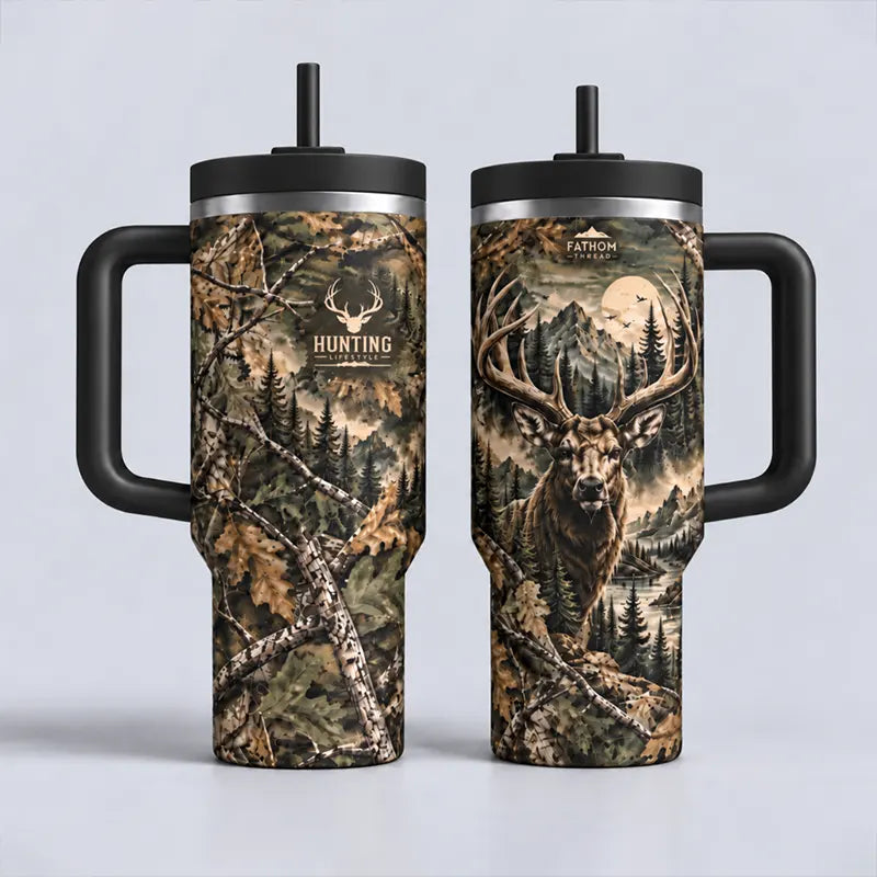 Hunting Lifestyle Deer Fathom Thread 40oz Tumbler