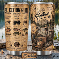 Personalized 20oz Fishing Lure Selection Guide Tumbler