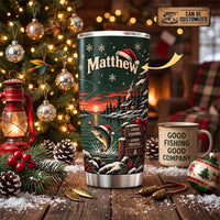 Fish More Merry Days Christmas Fishing 20oz Stainless Steel Tumbler