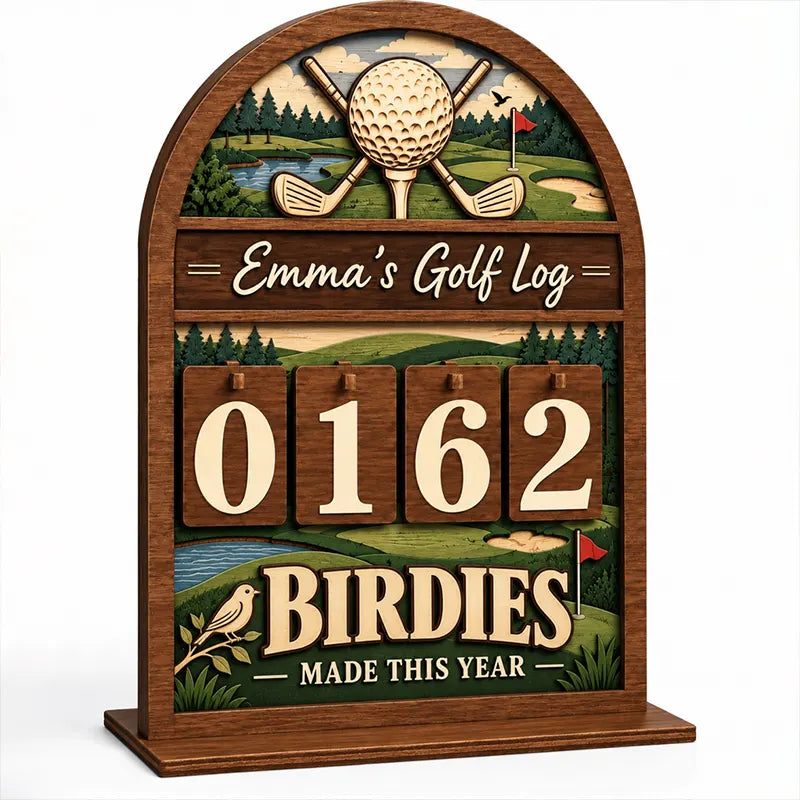 Custom Emma's Golf Log Personalized Wooden Trackers