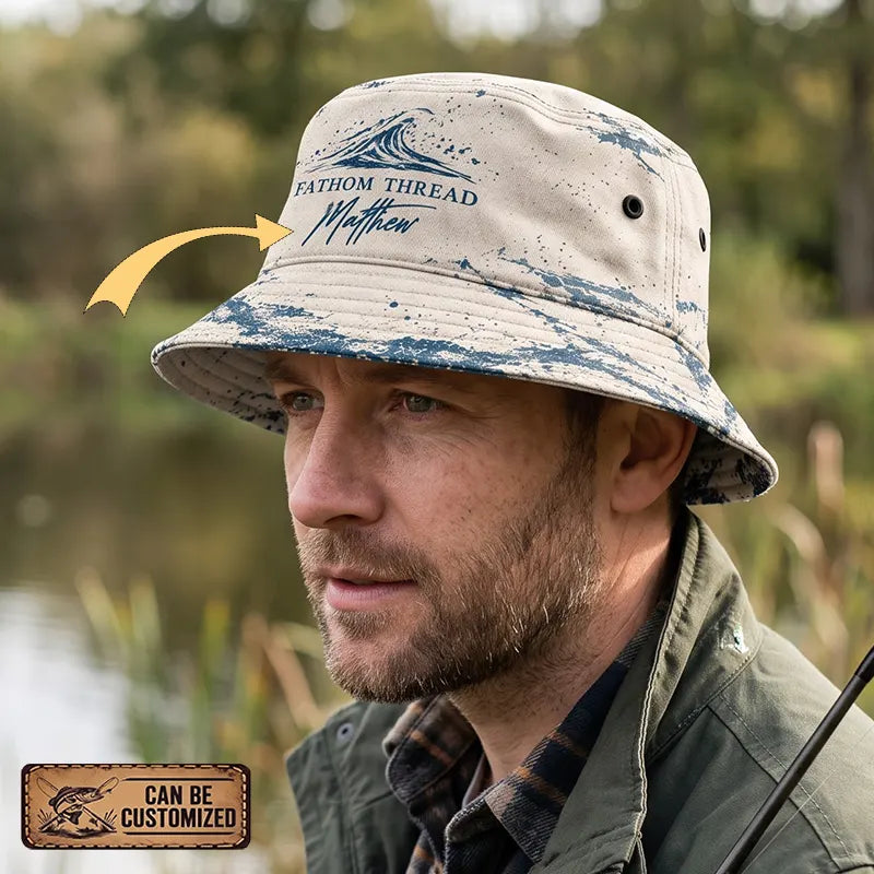 Fathom Thread Outdoor Hook Seek Tuna Strike Fishing Bucket Hat