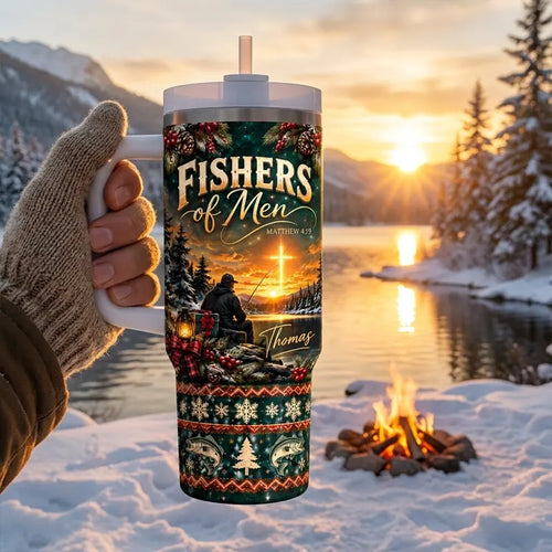Fishers of Men Matthew 4:19 Christian Fishing Christmas 40oz Tumbler