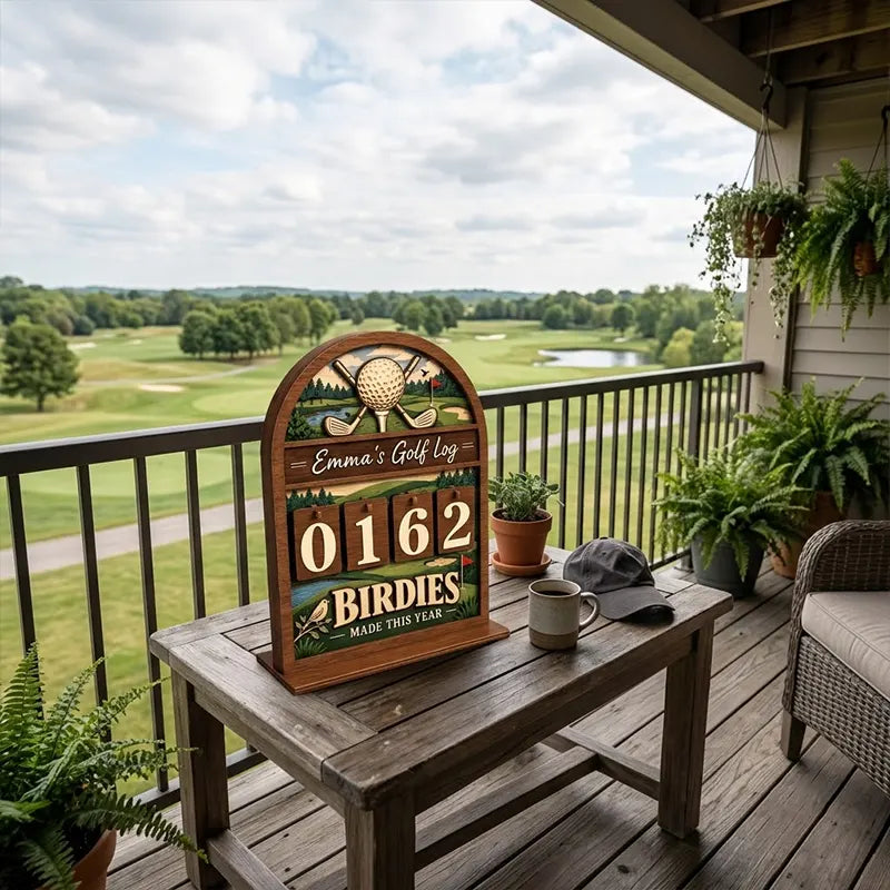 Custom Emma's Golf Log Personalized Wooden Trackers