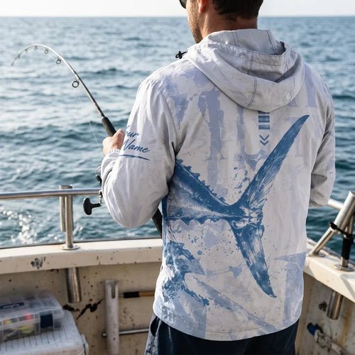 Tuna Fishing Ocean Design Windbreaker Jacket