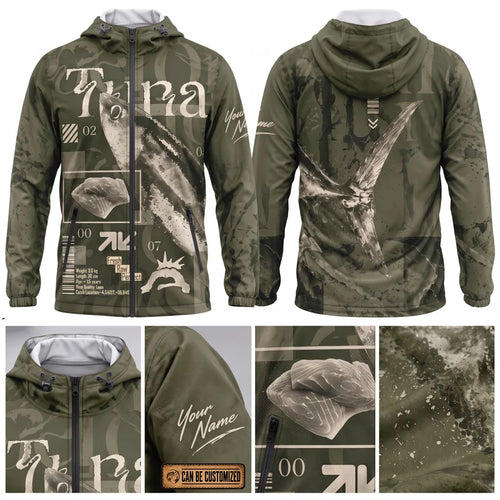 Tuna Fishing Ocean Design Windbreaker Jacket