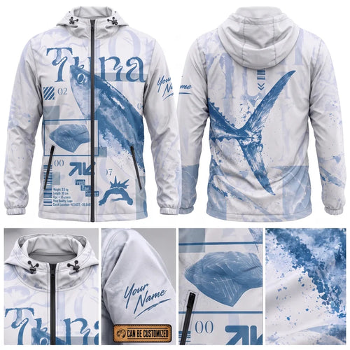 Tuna Fishing Ocean Design Windbreaker Jacket