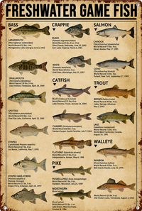Freshwater Game Fish Identification Rug