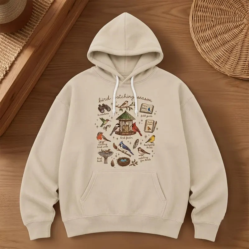 Bird Watching Season Vintage Nature Hoodie