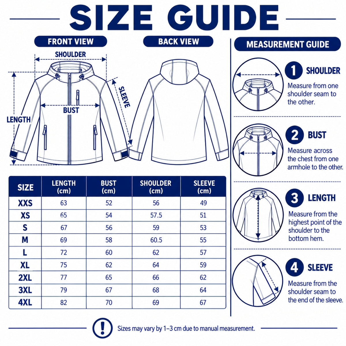 Size chart for this style