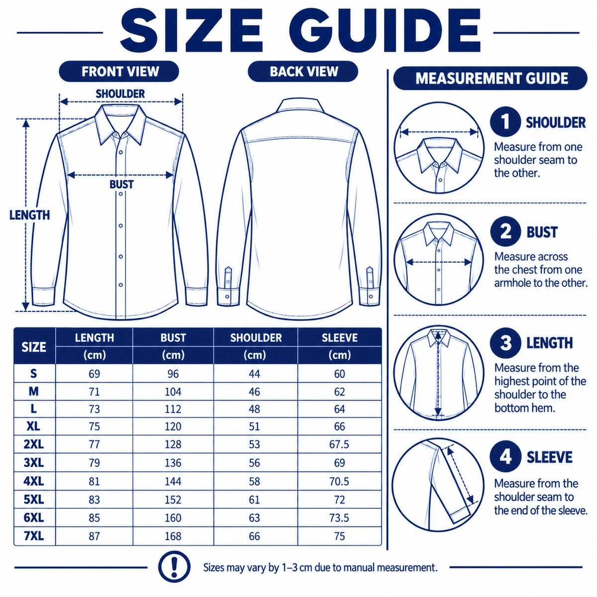 Size chart for this style