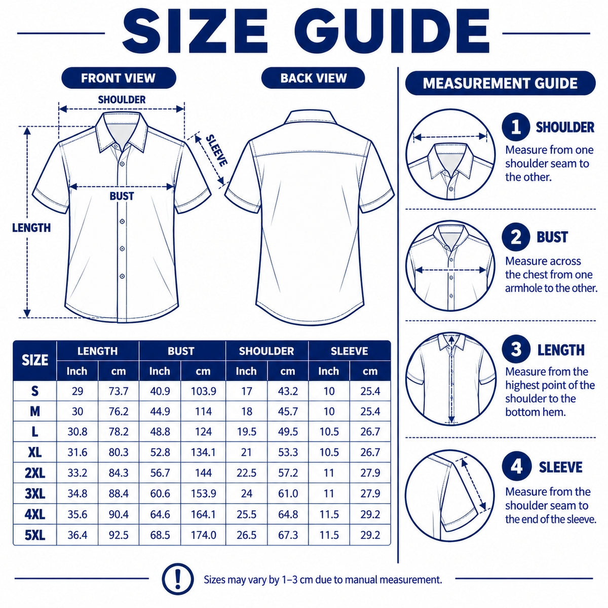 Size chart for this style