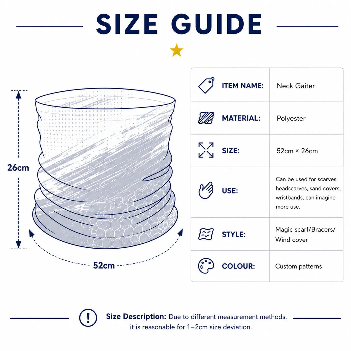 Size chart for this style