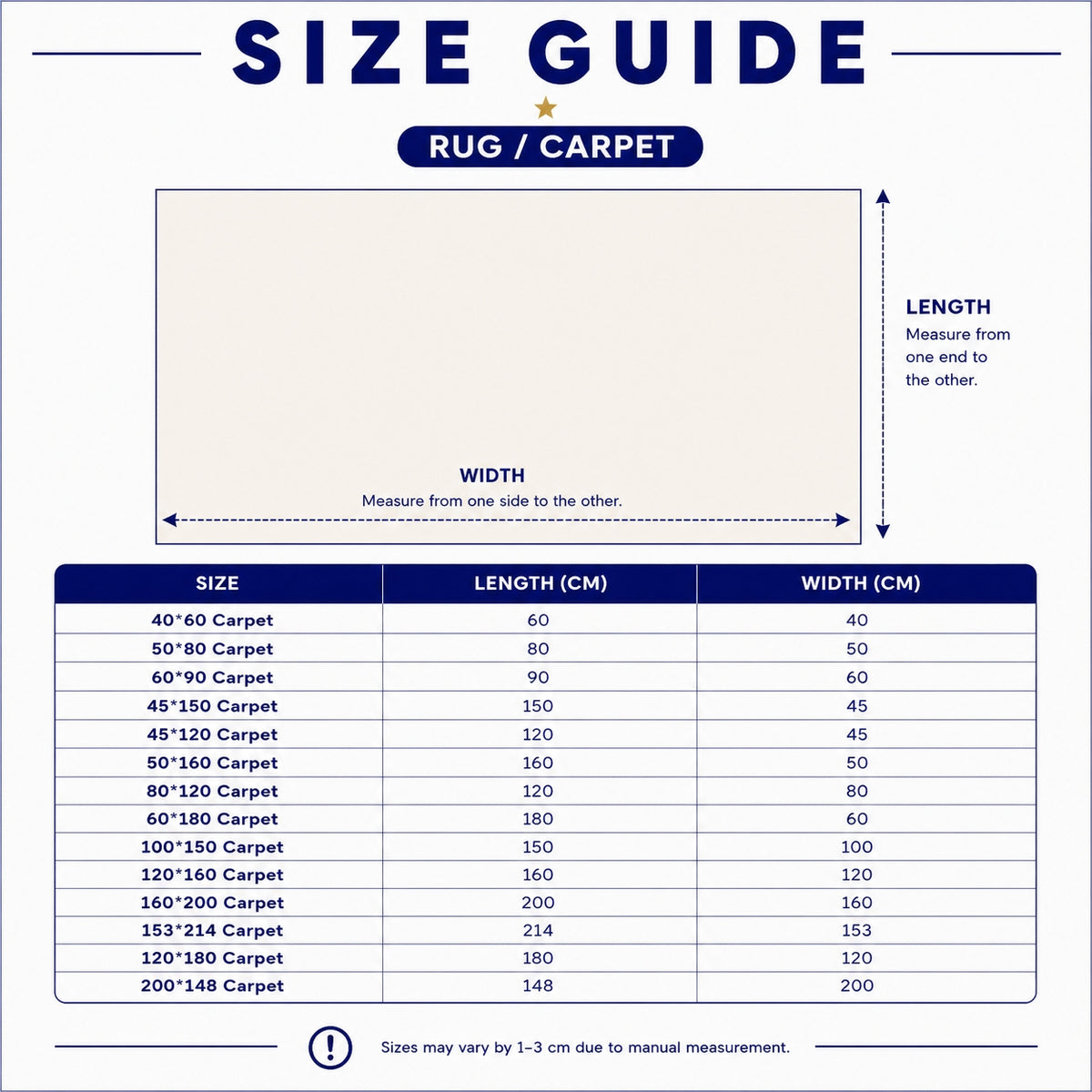 Size chart for this style