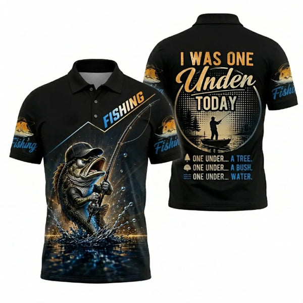 I Was One Under Today Bass Fishing Polo Shirt