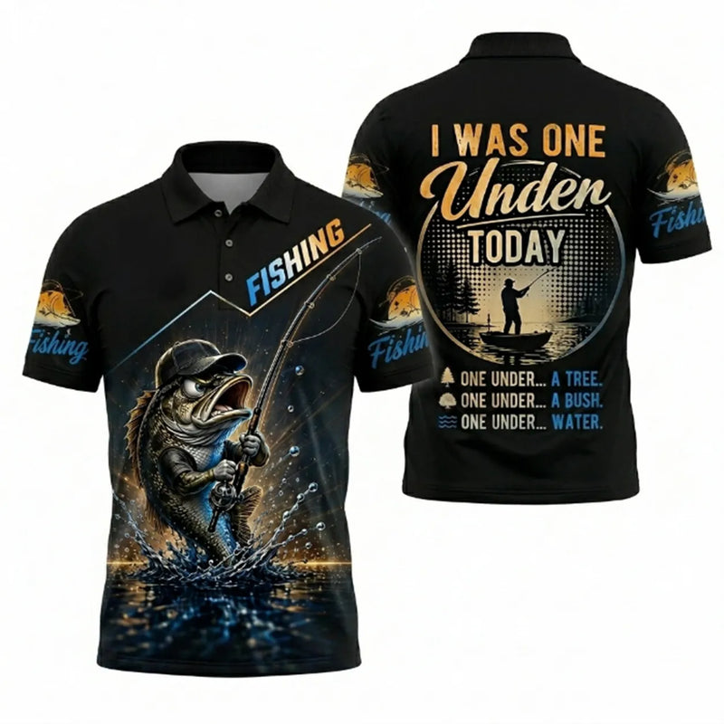 I Was One Under Today Bass Fishing Polo Shirt